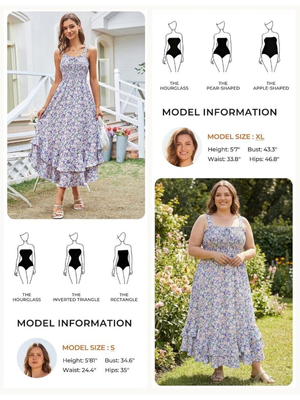 Women's Summer Floral Boho Dress Purple Floral Square Neck Strapped Swing A Line - Picture 5 of 5